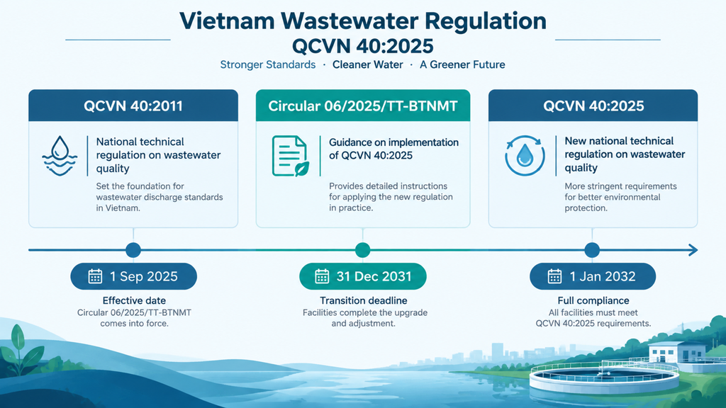 Vietnam QCVN 40:2025 effective 1 September 2025 and transition timeline、